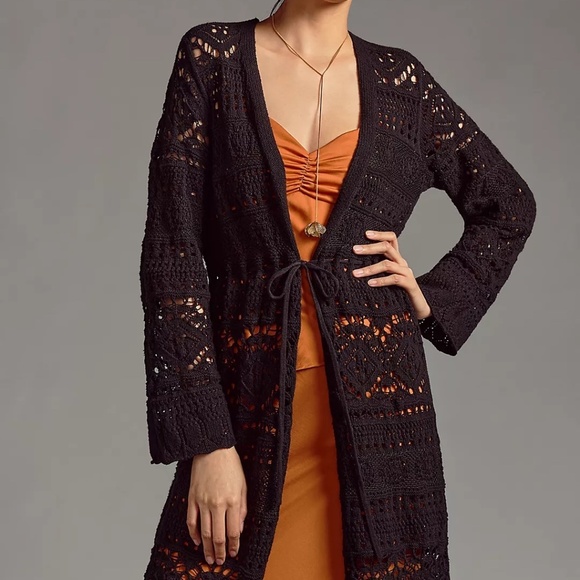 NWT By Anthropologie Pointelle Cardigan Sweater Small - Picture 4 of 4